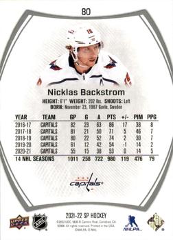 2021-22 SP #80 Nicklas Backstrom Back