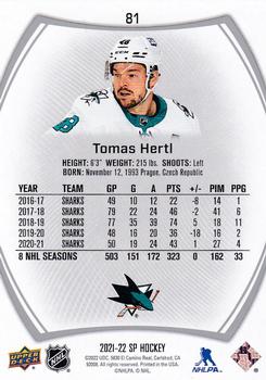 2021-22 SP #81 Tomas Hertl Back