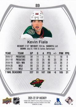 2021-22 SP #89 Kevin Fiala Back