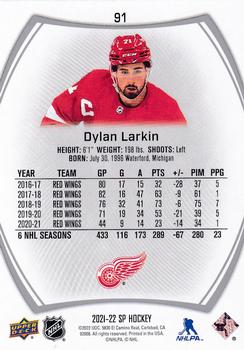 2021-22 SP #91 Dylan Larkin Back