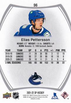 2021-22 SP #96 Elias Pettersson Back