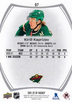 2021-22 SP #97 Kirill Kaprizov Back
