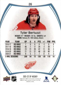 2021-22 SP - Blue #26 Tyler Bertuzzi Back