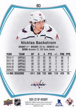 2021-22 SP - Blue #80 Nicklas Backstrom Back