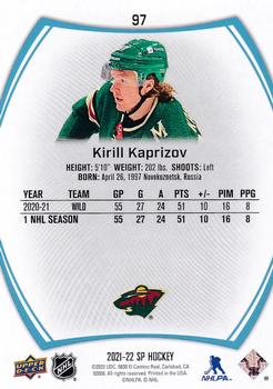 2021-22 SP - Blue #97 Kirill Kaprizov Back