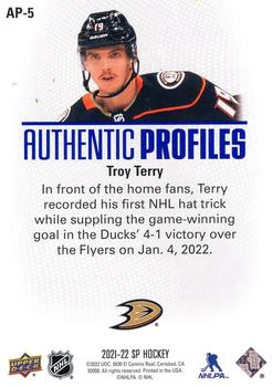 2021-22 SP - Authentic Profiles Blue #AP-5 Troy Terry Back