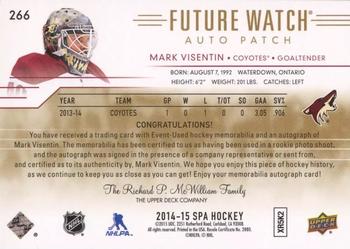 2014-15 SP Authentic - Limited Auto Patches #266 Mark Visentin Back