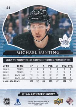 2023-24 Upper Deck Artifacts #41 Michael Bunting Back