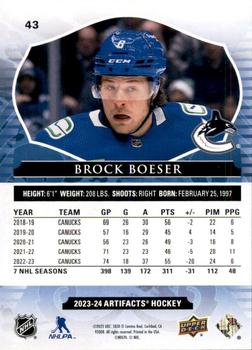 2023-24 Upper Deck Artifacts #43 Brock Boeser Back