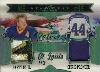 2022 Leaf Art of Hockey - Retired Remnants Emerald Spectrum Holofoil #RR-06 Brett Hull / Chris Pronger Front
