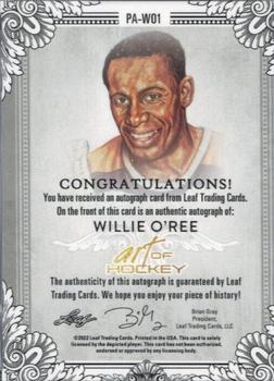 2022 Leaf Art of Hockey - Base Autograph Portrait Bronze Spectrum #PA-WO1 Willie O’Ree Back