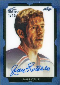 2022 Leaf Art of Hockey - Base Autograph Portrait Navy Spectrum #PA-JR1 Jean Ratelle Front