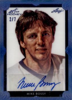 2022 Leaf Art of Hockey - Base Autograph Portrait Navy Spectrum #PA-MB2 Mike Bossy Front