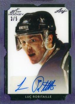 2022 Leaf Art of Hockey - Base Autograph Portrait Purple Spectrum #PA-LR2 Luc Robitaille Front