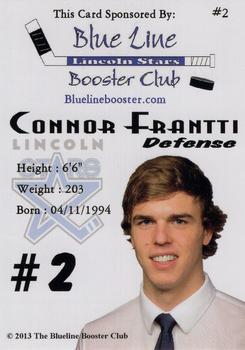2013-14 Lincoln Stars (USHL) Series 1 #2 Connor Frantti Back