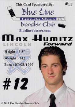 2013-14 Lincoln Stars (USHL) Series 1 #11 Max Humitz Back