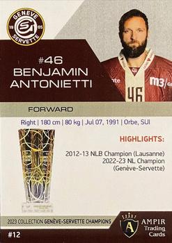 2022-23 AMPIR Geneve-Servette Champions (Unlicensed) #12 Benjamin Antonietti Back