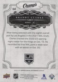 2022-23 Upper Deck - Champs Rookies #C-8 Brandt Clarke Back