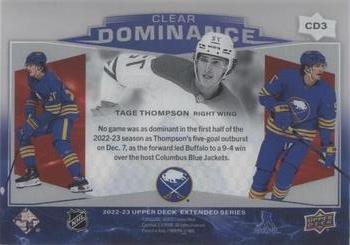 2022-23 Upper Deck - Clear Dominance #CD3 Tage Thompson Back