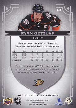 2022-23 Upper Deck Stature #24 Ryan Getzlaf Back