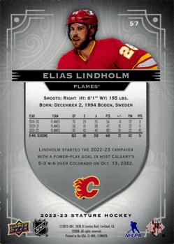 2022-23 Upper Deck Stature #57 Elias Lindholm Back