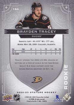 2022-23 Upper Deck Stature #184 Brayden Tracey Back