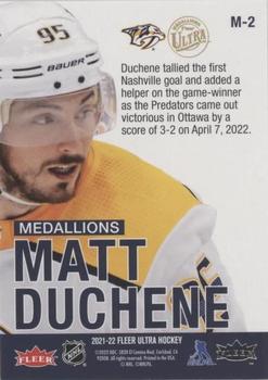 2021-22 Ultra - Medallions #M-2 Matt Duchene Back