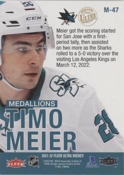 2021-22 Ultra - Medallions #M-47 Timo Meier Back