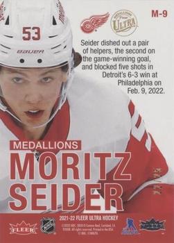 2021-22 Ultra - Medallions Sapphire #M-9 Moritz Seider Back