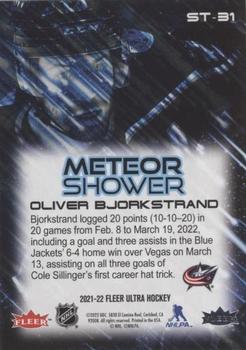 2021-22 Ultra - Meteor Shower #ST-31 Oliver Bjorkstrand Back