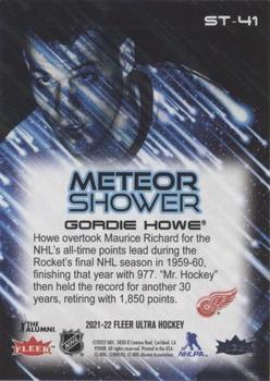 2021-22 Ultra - Meteor Shower #ST-41 Gordie Howe Back