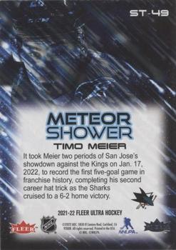 2021-22 Ultra - Meteor Shower #ST-49 Timo Meier Back
