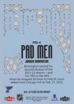 2021-22 Ultra - Premier Pad Men #PM-4 Jordan Binnington Back