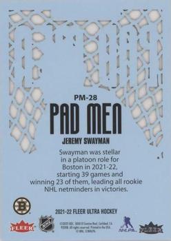 2021-22 Ultra - Premier Pad Men #PM-28 Jeremy Swayman Back