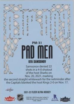 2021-22 Ultra - Premier Pad Men #PM-31 Ilya Samsonov Back