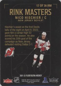 2021-22 Ultra - Rink Masters #17  RM Nico Hischier Back
