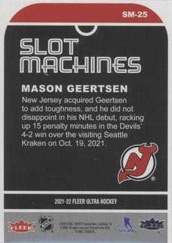 2021-22 Ultra - Slot Machines #SM-25 Mason Geertsen Back