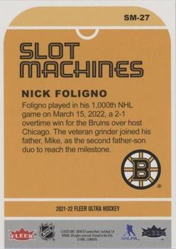 2021-22 Ultra - Slot Machines #SM-27 Nick Foligno Back