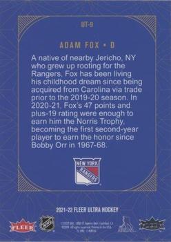 2021-22 Ultra - Ultra Team #UT-9 Adam Fox Back