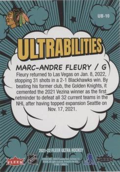 2021-22 Ultra - Ultrabilities #UB-10 Marc-Andre Fleury Back