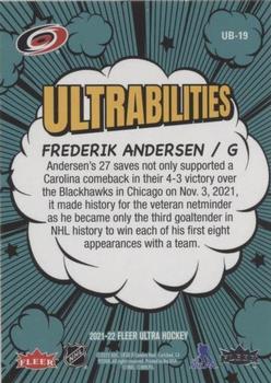 2021-22 Ultra - Ultrabilities #UB-19 Frederik Andersen Back