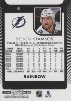 2021-22 O-Pee-Chee Platinum - Rainbow #6 Steven Stamkos Back