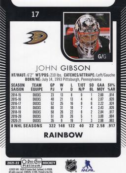 2021-22 O-Pee-Chee Platinum - Rainbow #17 John Gibson Back