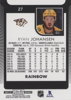 2021-22 O-Pee-Chee Platinum - Rainbow #27 Ryan Johansen Back