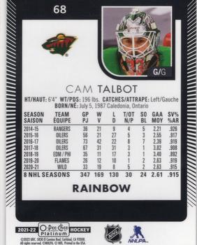 2021-22 O-Pee-Chee Platinum - Rainbow #68 Cam Talbot Back