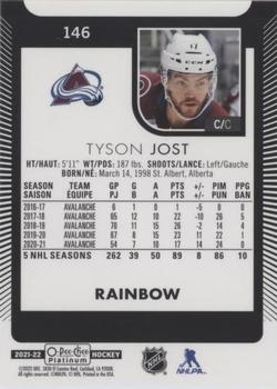 2021-22 O-Pee-Chee Platinum - Rainbow #146 Tyson Jost Back