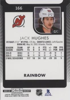 2021-22 O-Pee-Chee Platinum - Rainbow #166 Jack Hughes Back