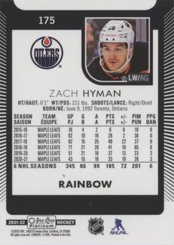 2021-22 O-Pee-Chee Platinum - Rainbow #175 Zach Hyman Back