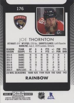 2021-22 O-Pee-Chee Platinum - Rainbow #176 Joe Thornton Back