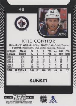 2021-22 O-Pee-Chee Platinum - Sunset #48 Kyle Connor Back